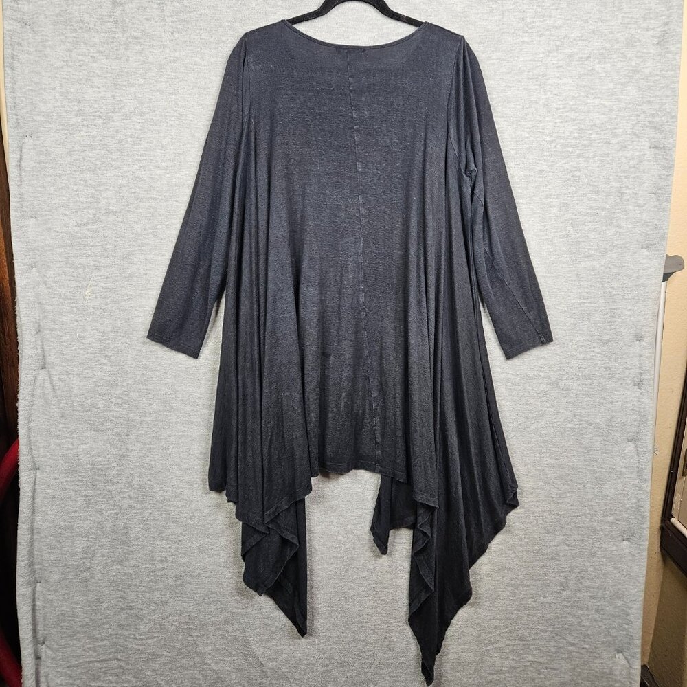 Ruti Women’s Stretch Hemp Long Sleeve Asymmetrical Tunic Oversize Top Size 1 - Picture 2 of 9